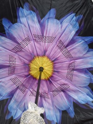 Parapluie inversé thème floral violet